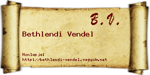 Bethlendi Vendel névjegykártya